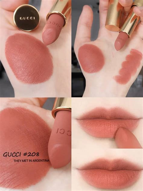 gucci rouge à lèvres matte 208 they met in argentina|Gucci lipstick price.